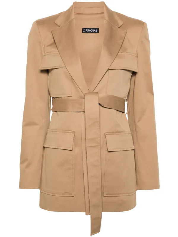 Belted military coat best sale