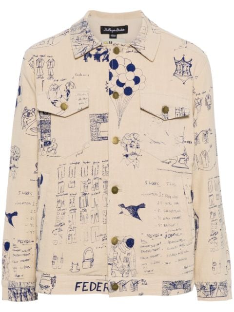 KidSuper Doodles-print shirt jacket