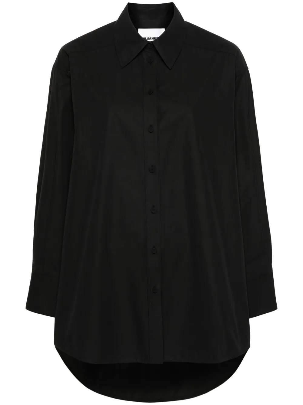 Jil Sander Katoenen shirt met uitgesneden details Zwart