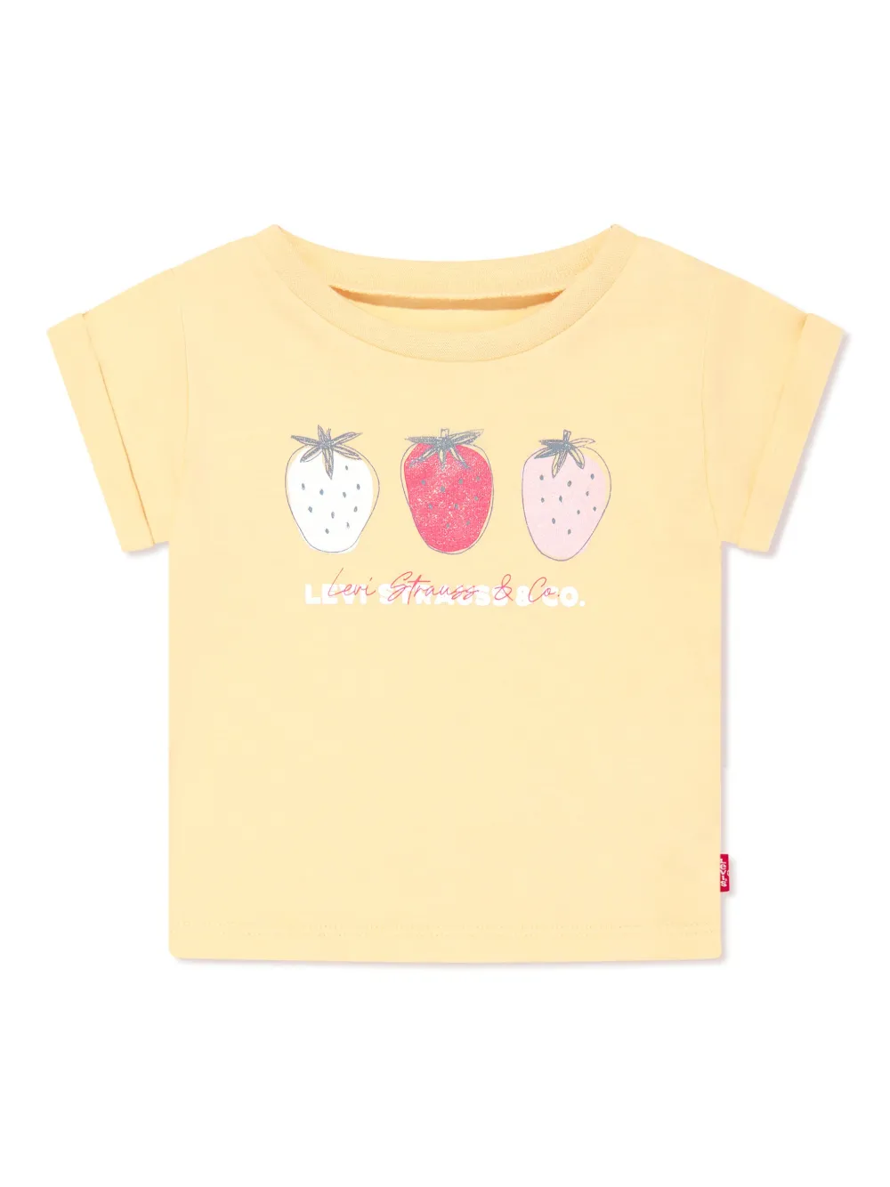 Levi's Kids T-shirt en shorts met aardbeiprint Blauw