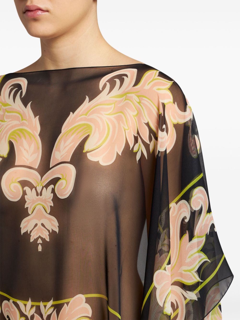 ETRO Venus-print silk poncho Women