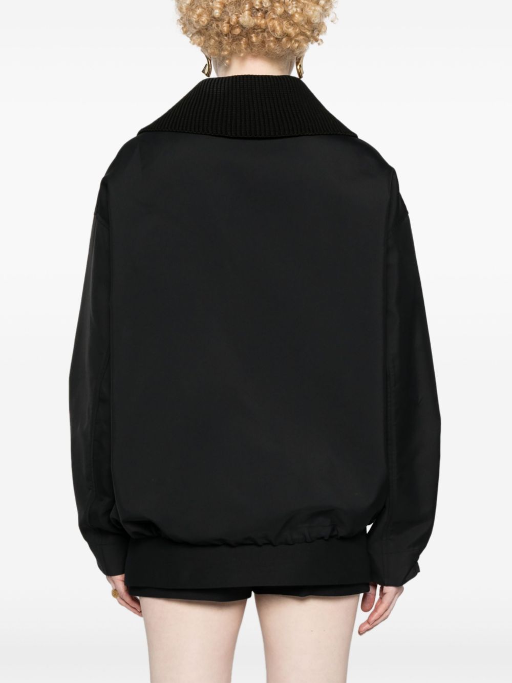 Gucci Sweater met logo-reliëf en halve rits Zwart