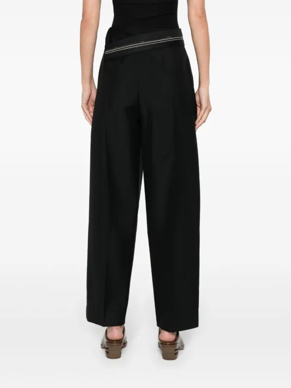 【フェンディ】 Trousers - Tapered Trousers パンツ FENDI pressed-crease Tapered Trousers | Black | FARFETCH