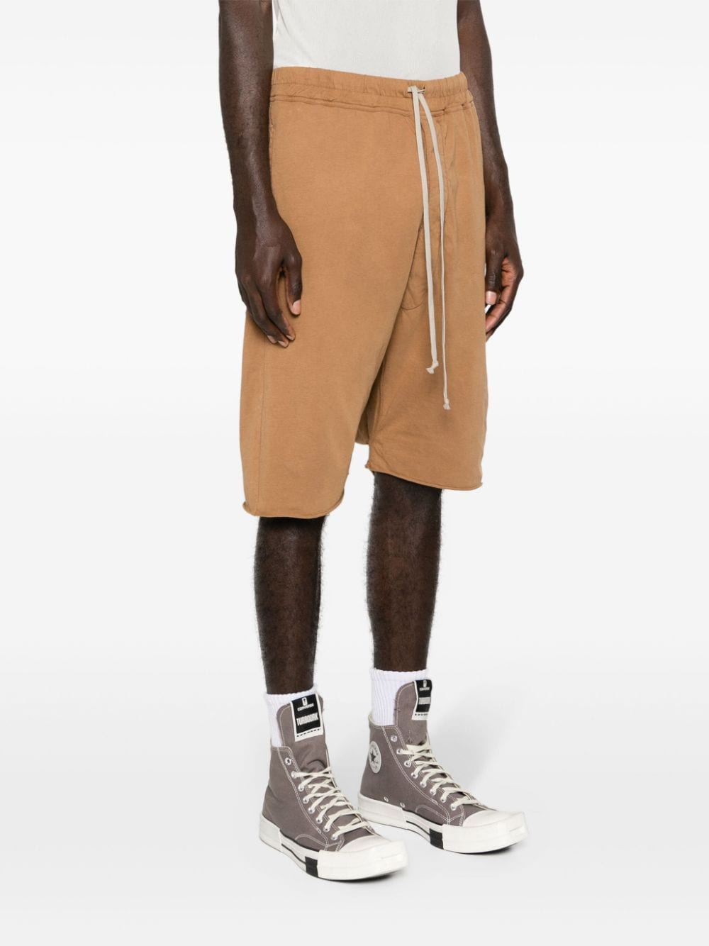 Shop Rick Owens Drkshdw Drawstring Pods Jersey Shorts In Brown