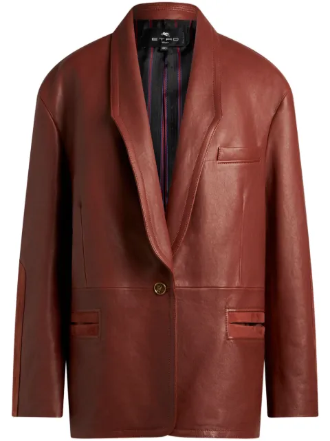 ETRO suede-trim leather jacket 