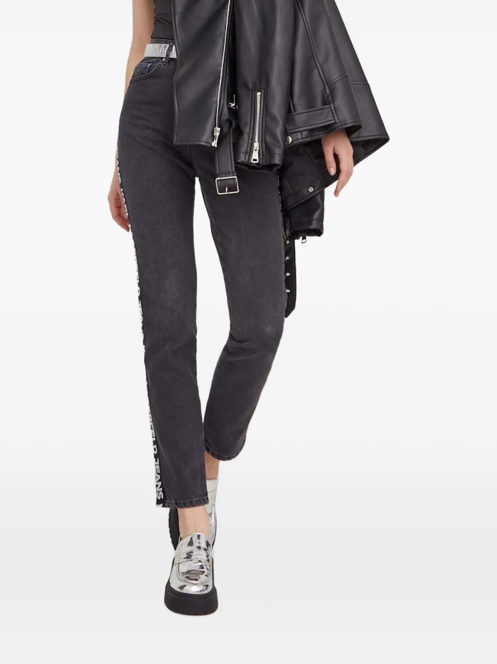 Karl Lagerfeld Jeans logo-tape jeans - Grigio