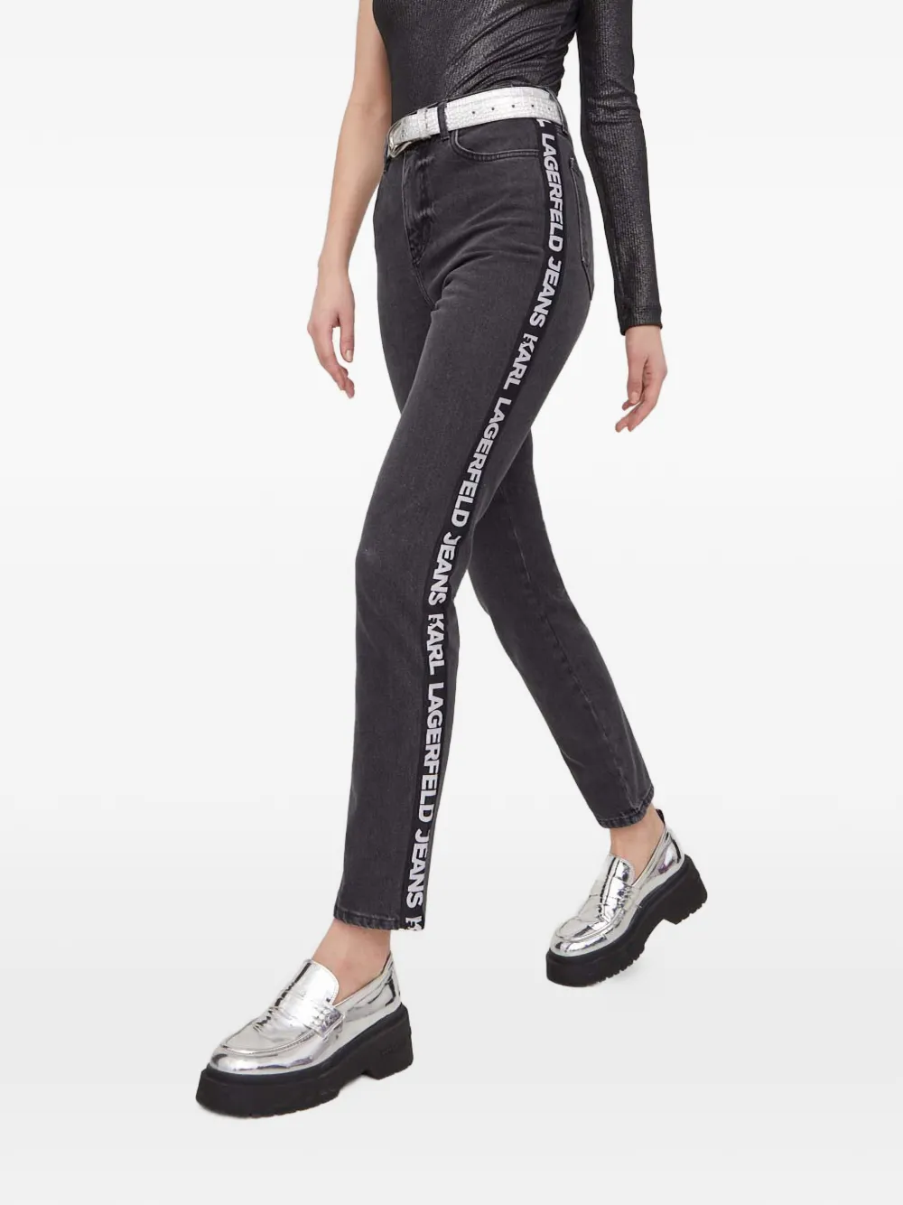 Karl Lagerfeld Jeans met logoband Grijs