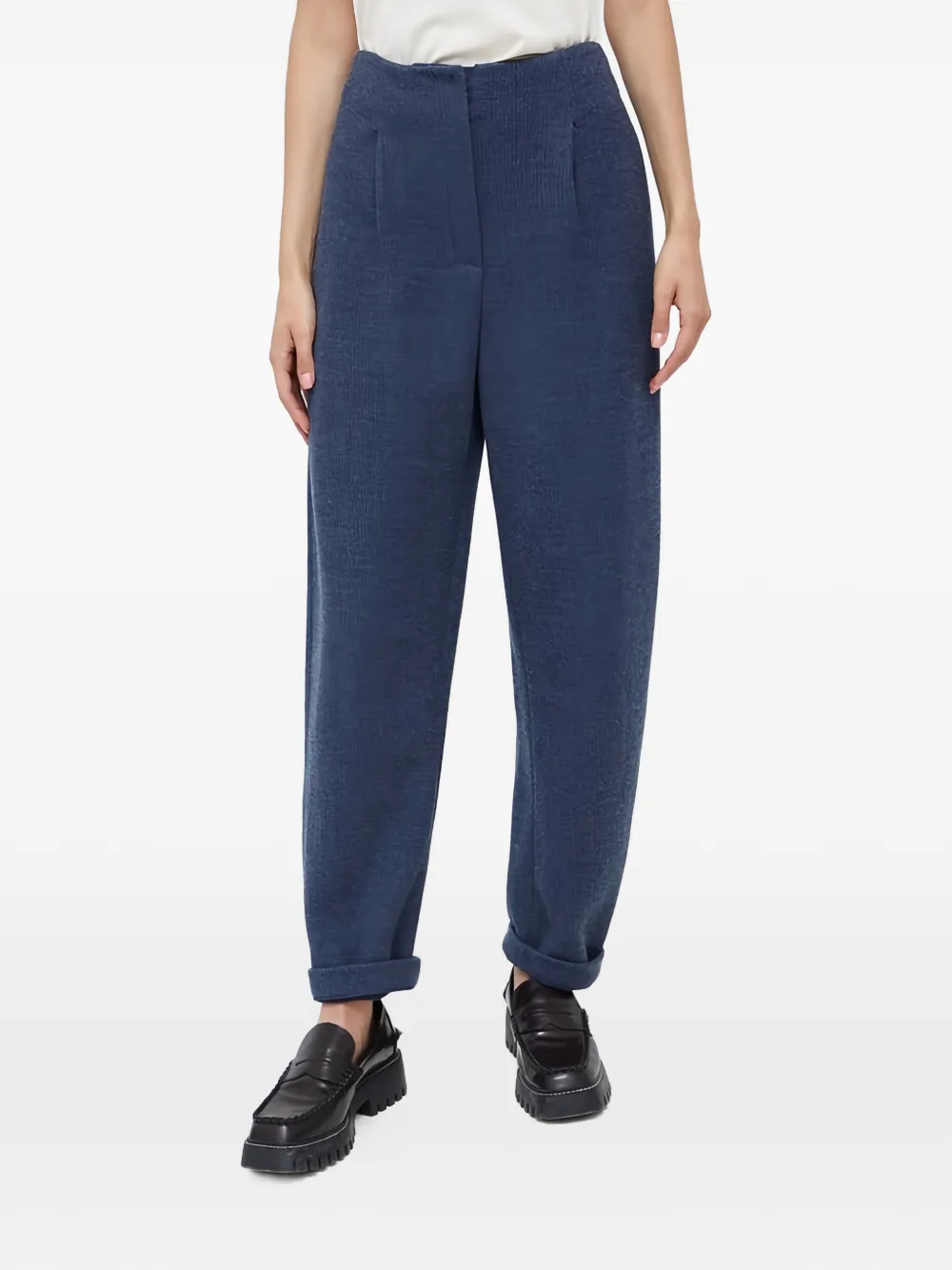 Emporio Armani cuffed pleated trousers - Blu