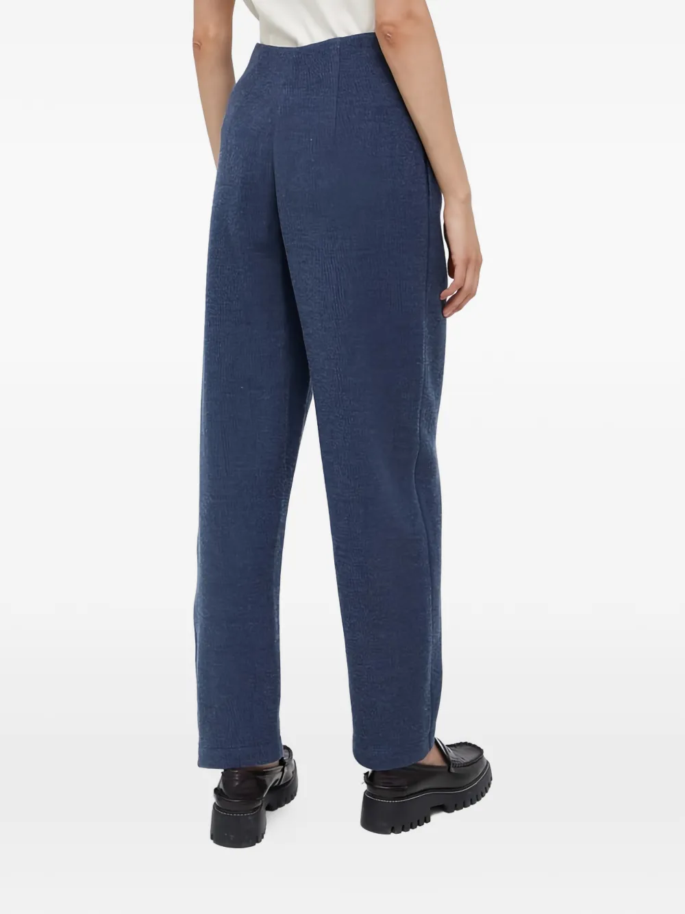 Emporio Armani Plooibroek met omgeslagen pijpen Blauw