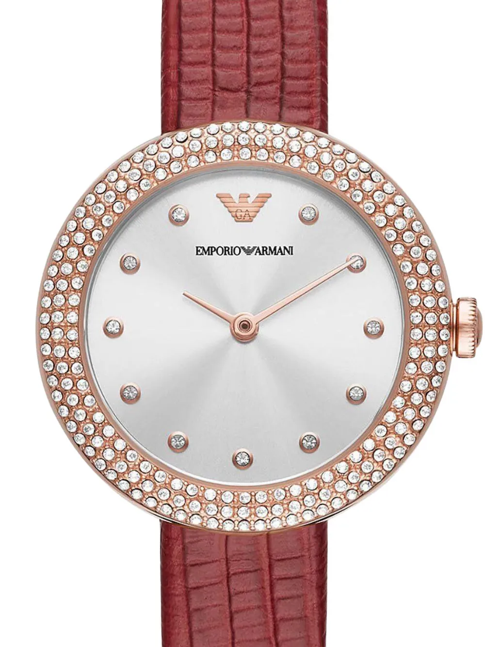 Emporio Armani 30 mm met kristallen index - Wit