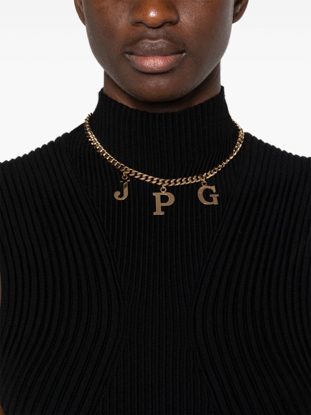 Shop Jean Paul Gaultier Jpg Chain-link Necklace In Gold
