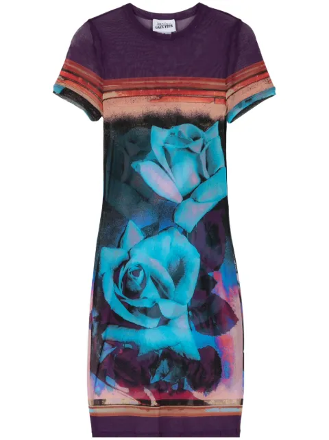 Jean Paul Gaultier Roses mesh minidress