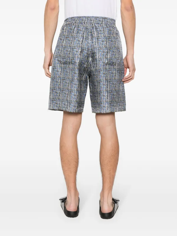 FENDI FF print Silk Short Blue FARFETCH IE