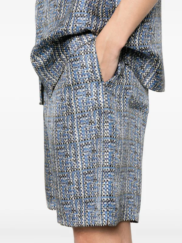 FENDI モノグラム シルクショートパンツ | ブルー | FARFETCH JP