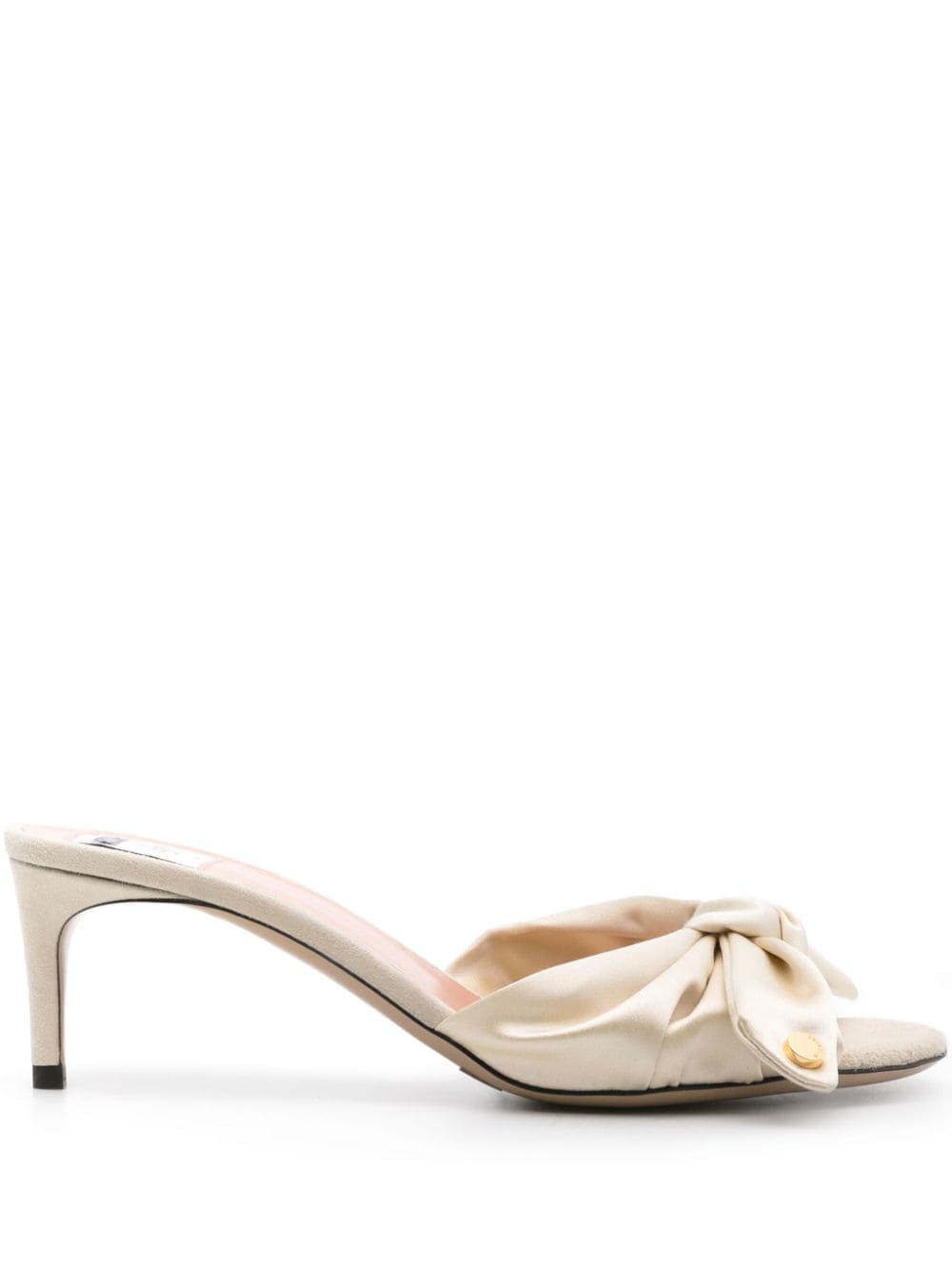 65mm bow-detail satin mules