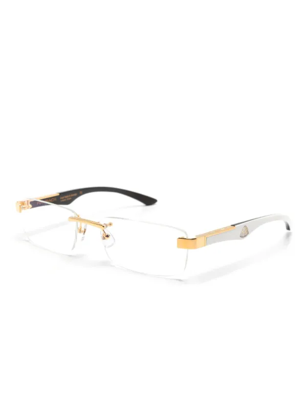 Maybach Eyewear The Artist III rectangle frame Glasses White FARFETCH AO