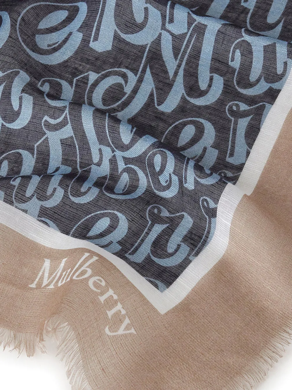 Mulberry Sjaal met logo-print - Blauw