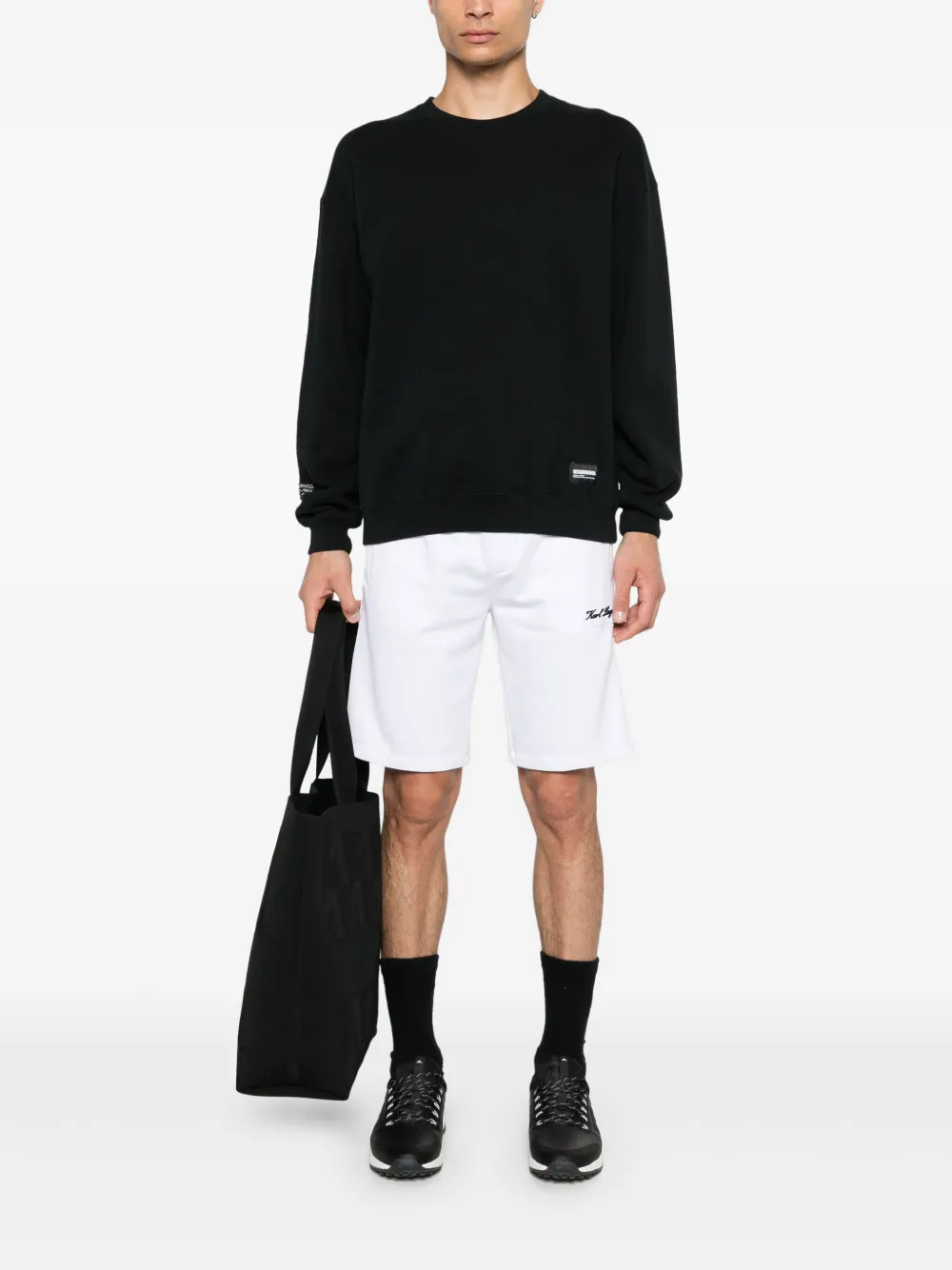 Karl Lagerfeld Trainingsshorts met logo-reliëf - Wit
