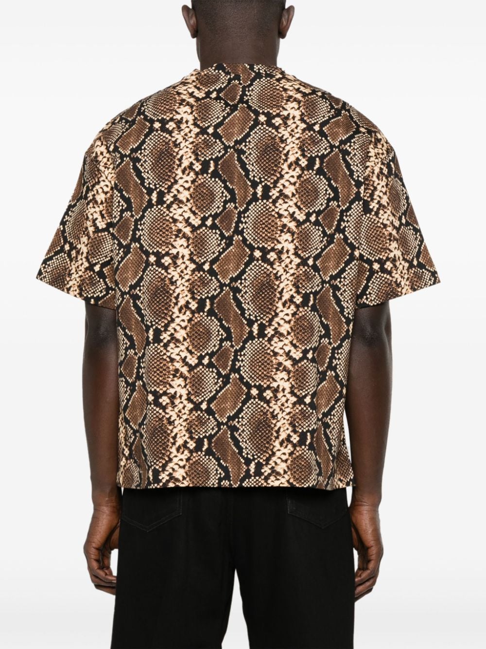 Jil Sander T-shirt met slangenprint Bruin