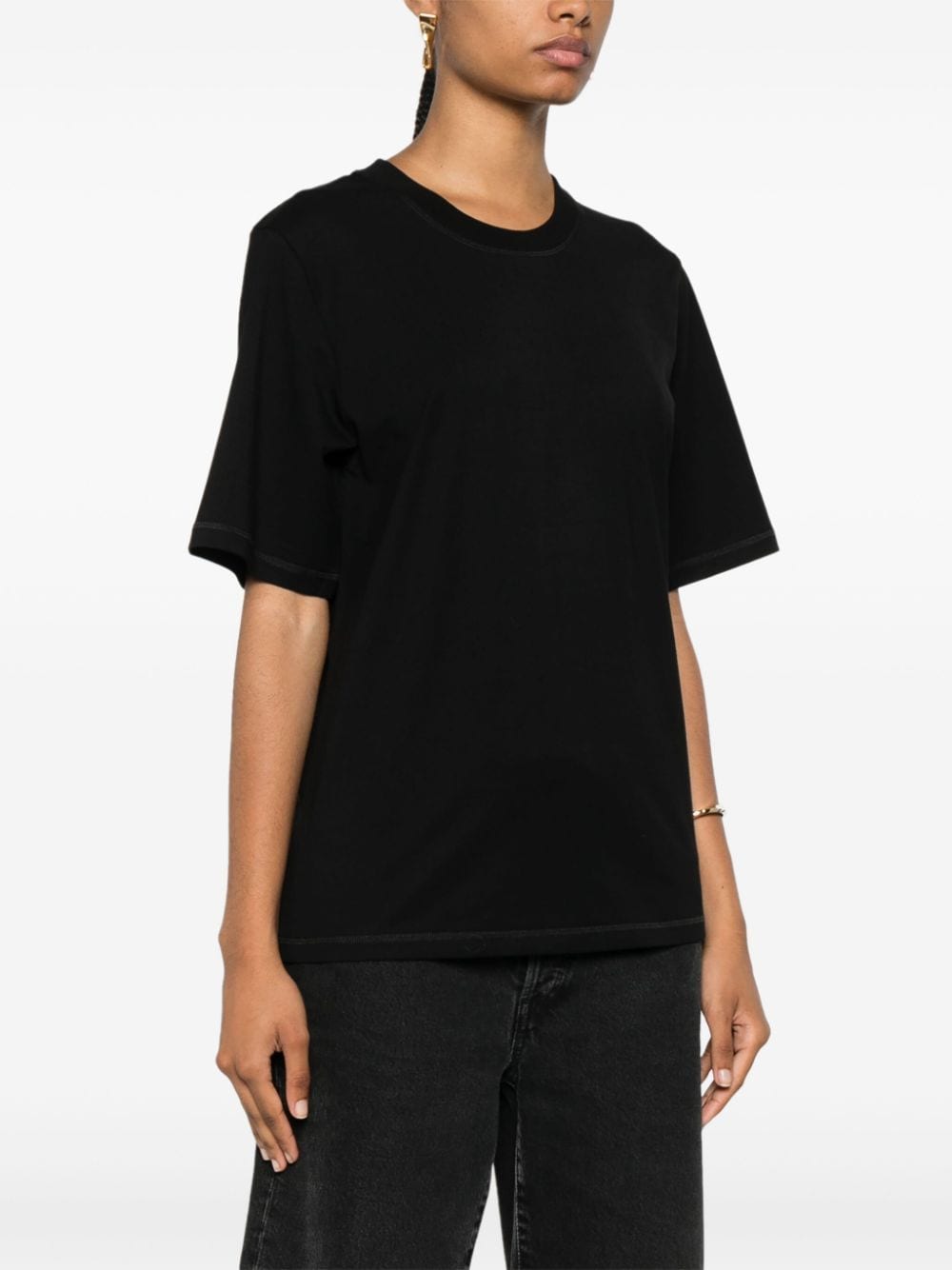 Shop By Malene Birger Hedil Cotton T-shirt In Black