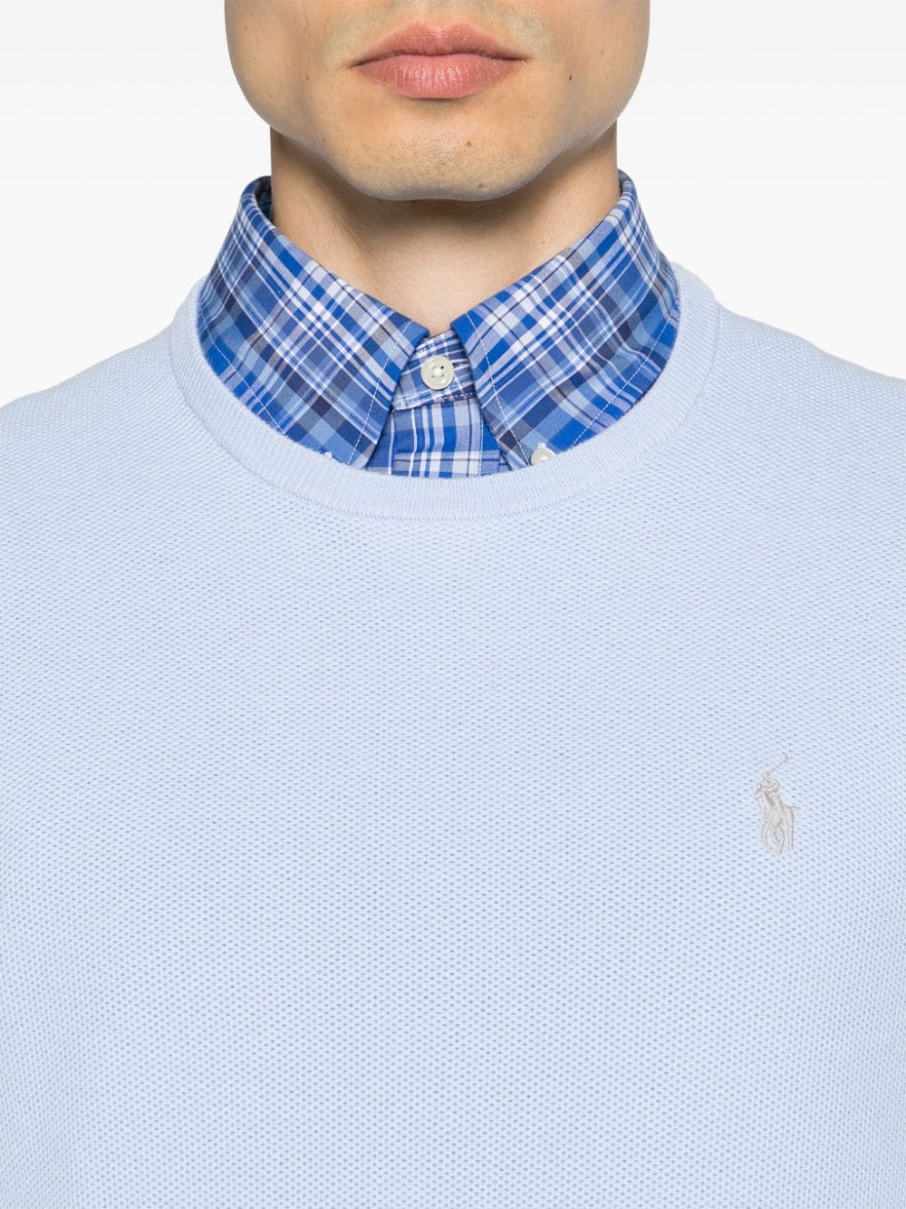 Shop Polo Ralph Lauren Polo Pony-embroidered Cotton Jumper In Blue