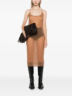 【関税込み】Rick Owens Lilies ブラウン Svita マキシドレス Rick Owens Lilies skirt brown color LI02D5310RV at PRM US