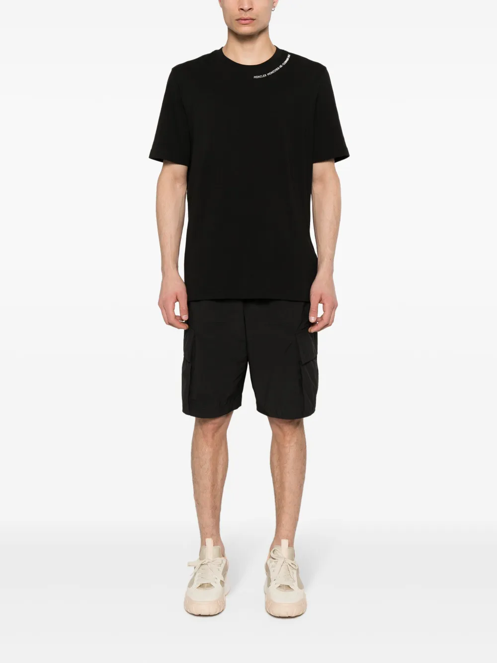 Moncler rubberised-logo cotton T-shirt - Zwart