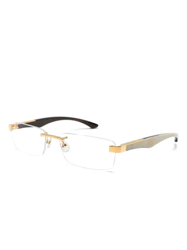 Maybach Eyewear The Artist III rectangle-frame Glasses | Neutrals | FARFETCH