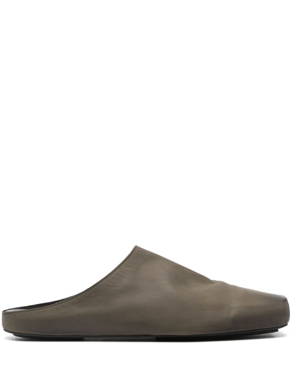 Uma Wang square-toe leather slippers - Verde