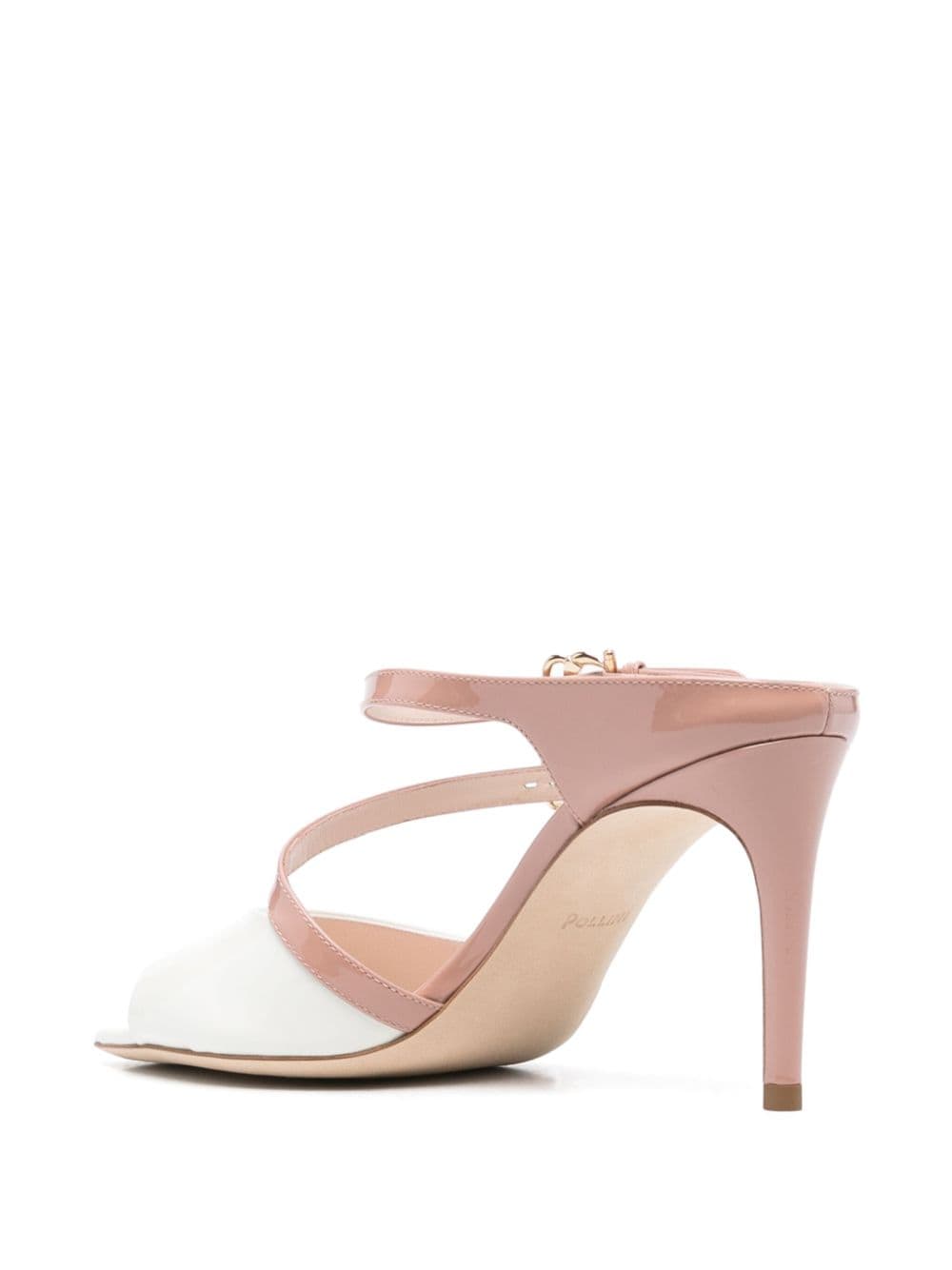 Shop Pollini 85mm Patent-leather Mules In Pink