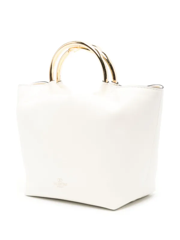 Valentino Garavani Vロゴ レザー ハンドバッグ | ホワイト | FARFETCH JP