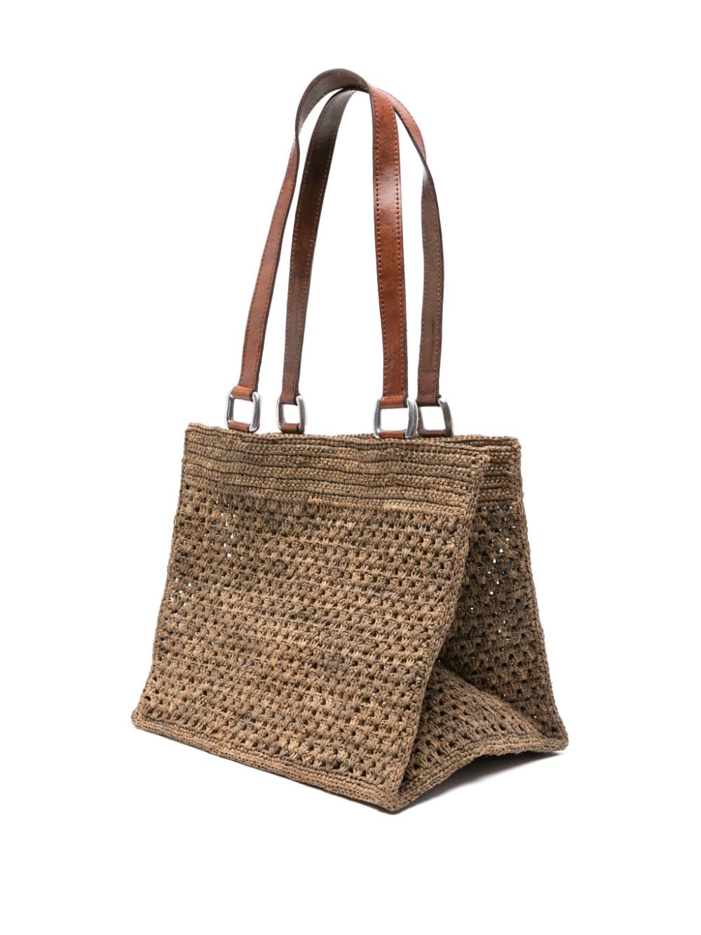 Shop Ibeliv Irina Raffia Beach Bag In Brown