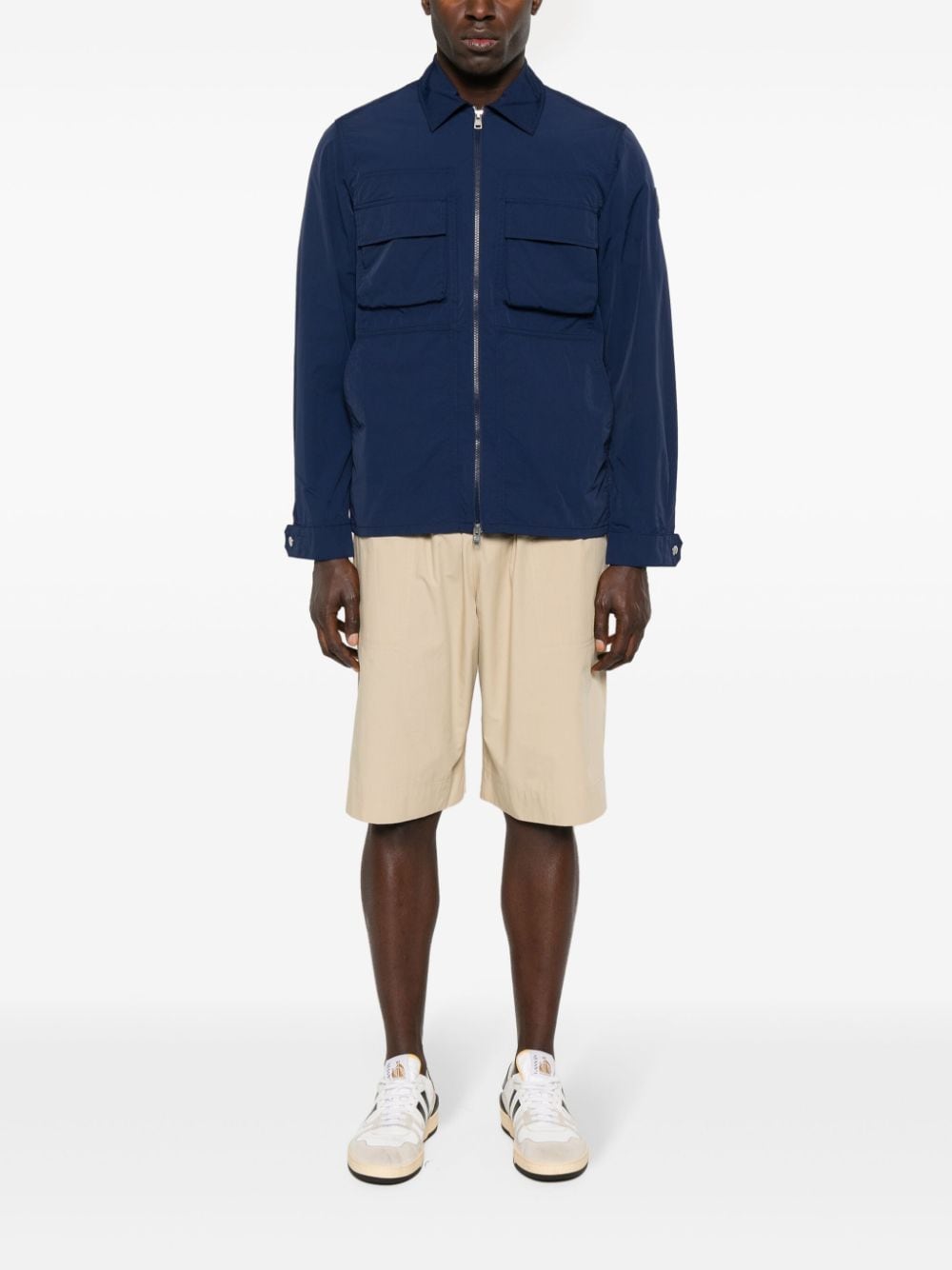 Shop Woolrich Crinkled Lightweight Jacket In 蓝色