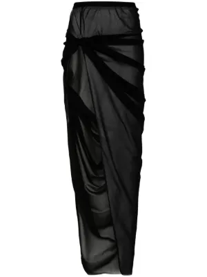 大人気! RICK OWENS ドレープ付き アシンメトリー ミニスカート RICK OWENS】ドレープ付きアシンメトリーミニスカート