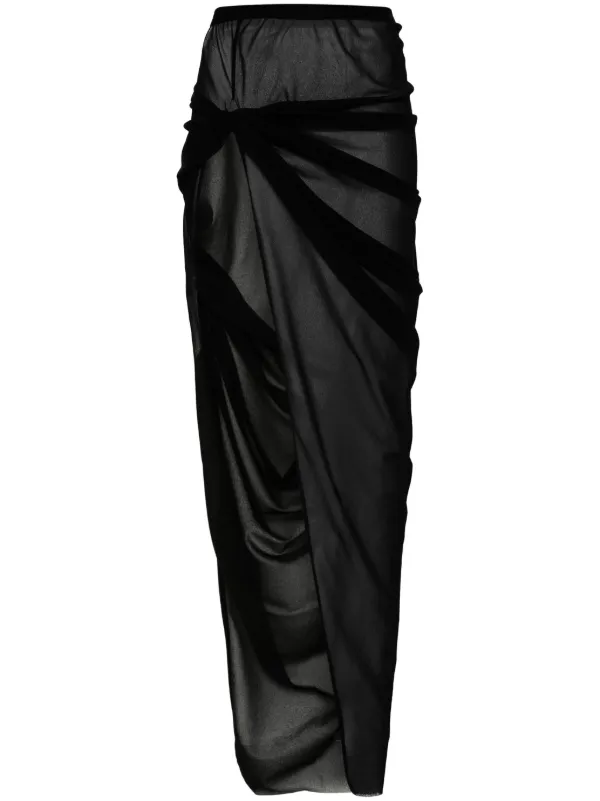 スカート RICK OWENS 'Edfu' skirt Rick Owens EDFU Maxi Skirt | Black | FARFETCH