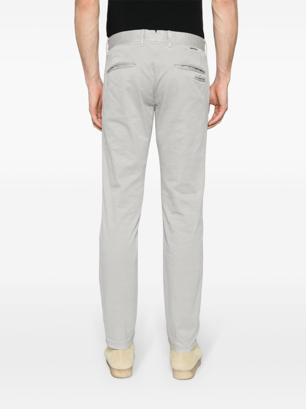 Shop Incotex Tapered-leg Cotton Chino Trousers In Grey