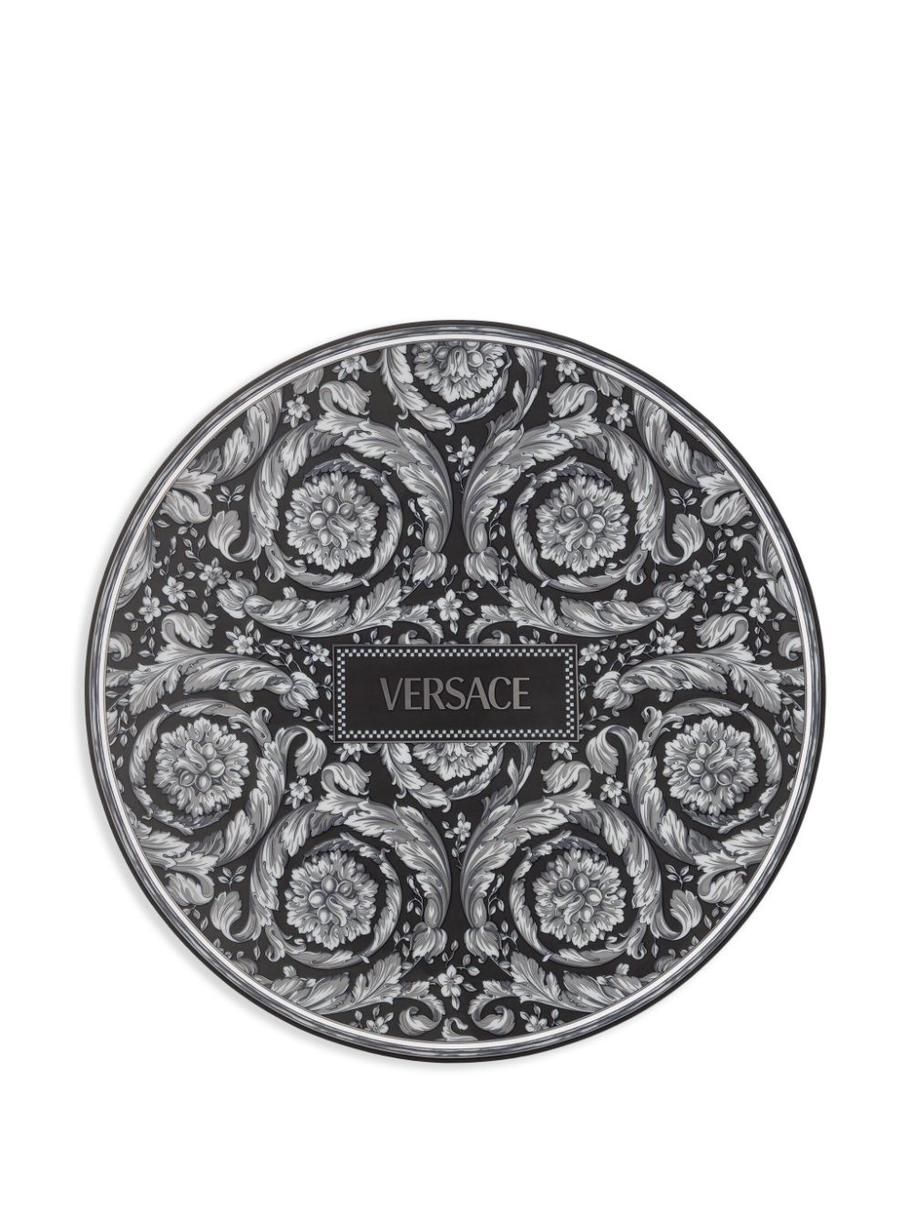 Shop Versace Barocco Haze Serving Plate In 黑色