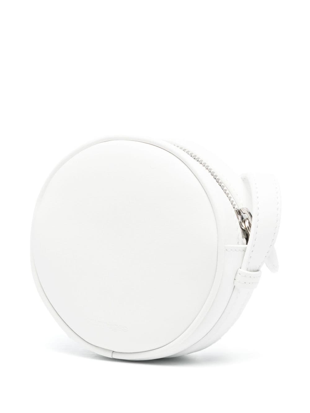 Shop Courrèges Logo-patch Leather Mini Bag In White