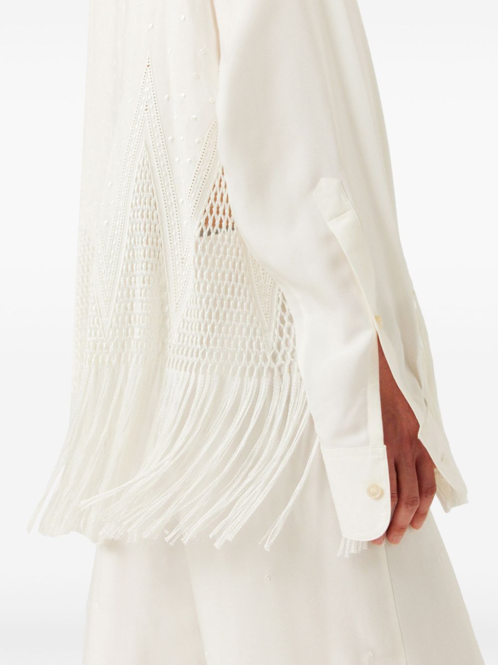 Stella McCartney open-knit fringe shirt Women