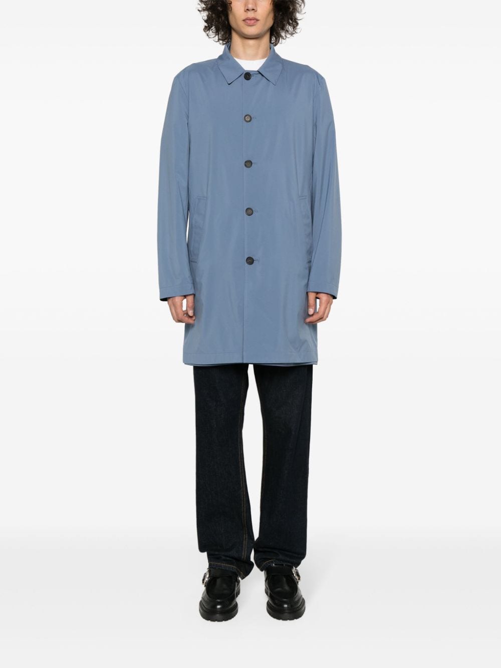 Cruciani reversible taffeta raincoat - Blauw