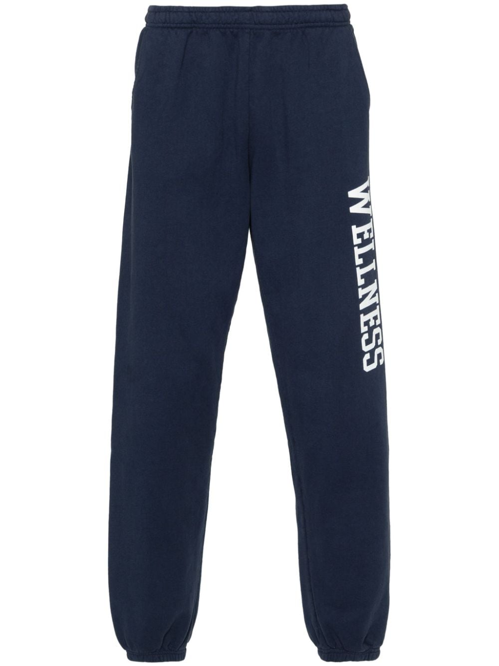 Sporty And Rich Logo-print Tapered Trousers In Blue