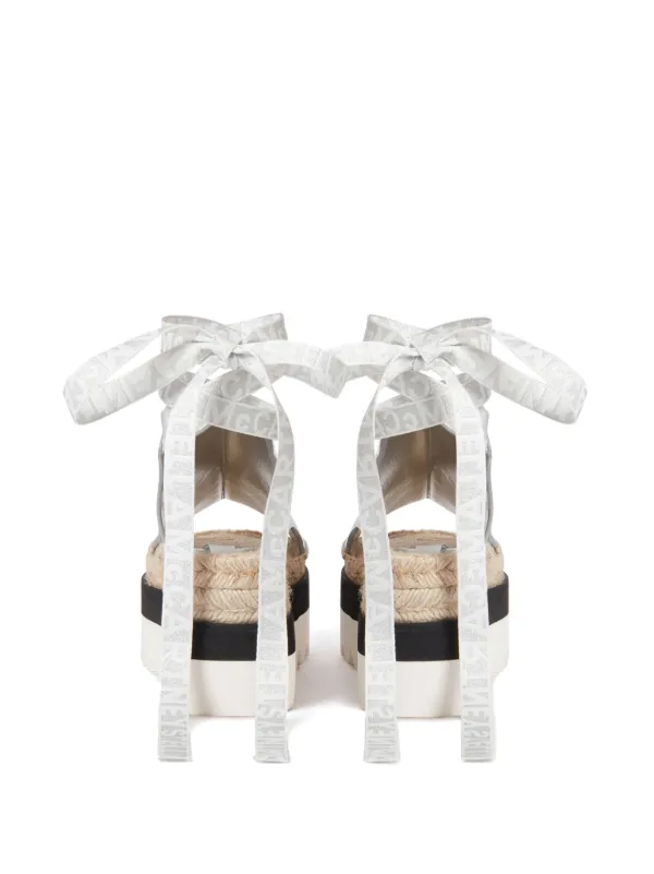 Stella McCartney Gaia logo-print Sandals | Silver | FARFETCH