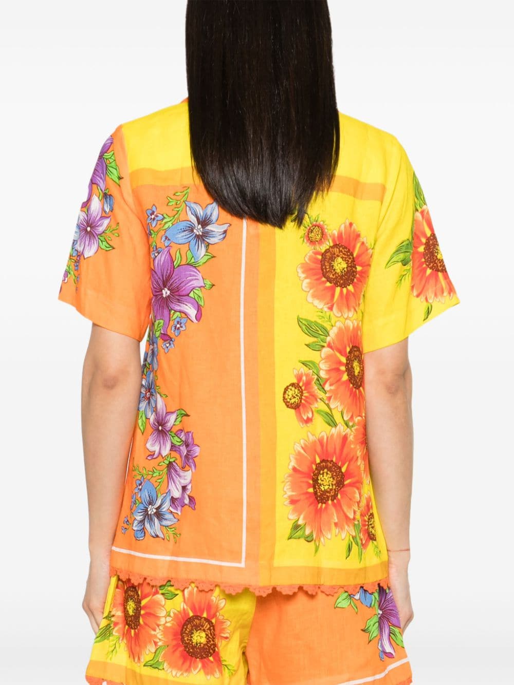 Shop Alemais Jude Linen Shirt In Orange