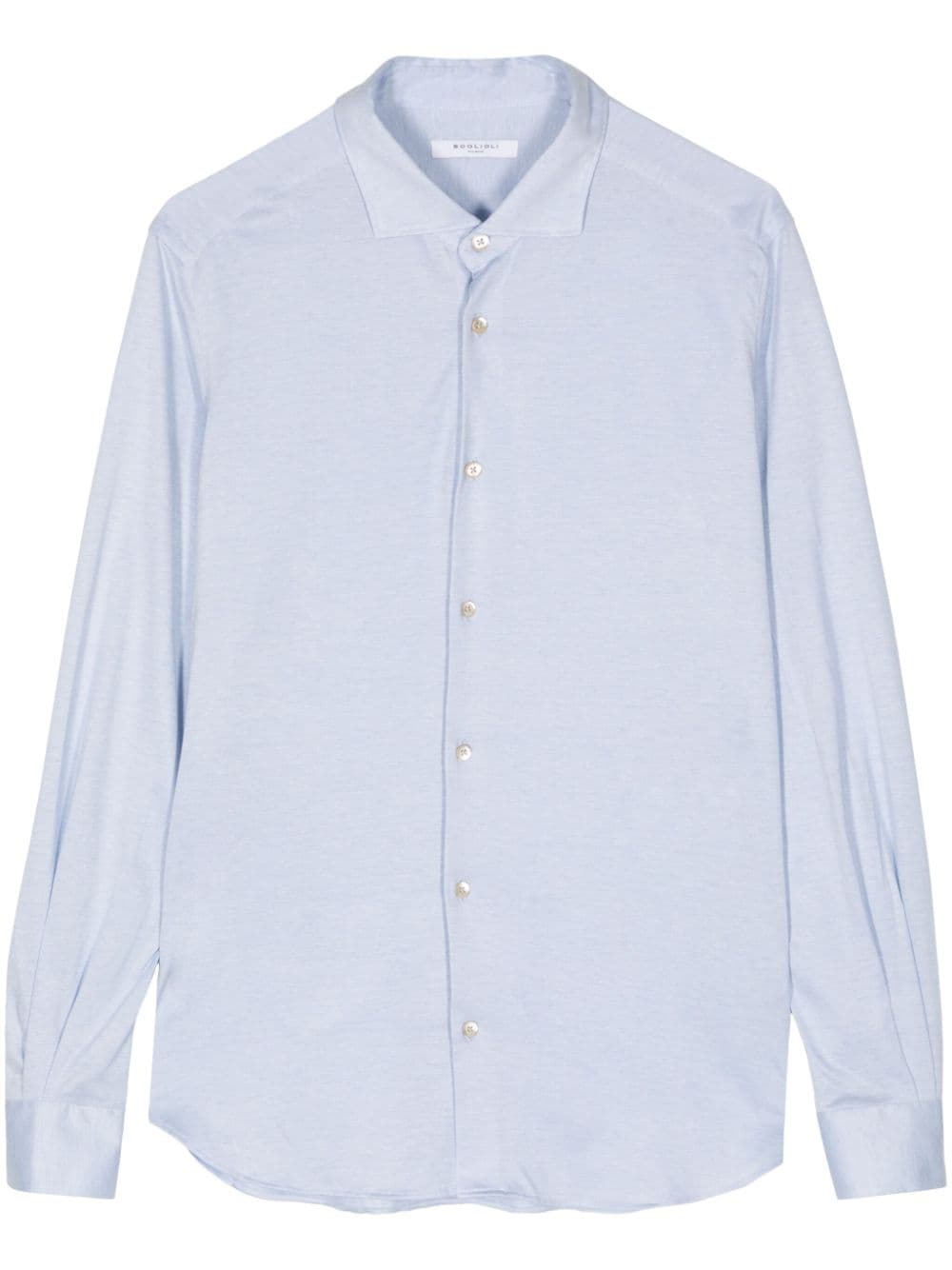 Boglioli Long-sleeve Piqué Shirt In Blue