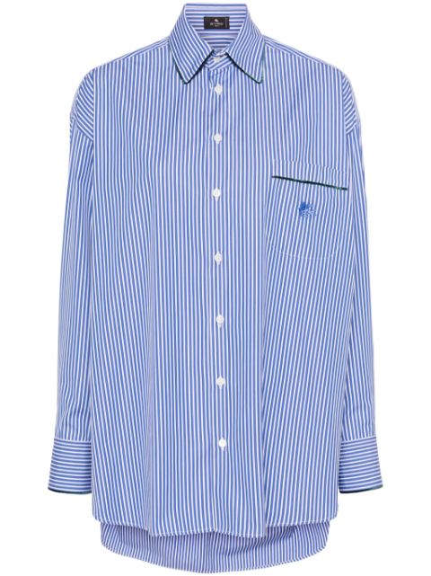 ETRO logo-embroidered striped cotton shirt Women