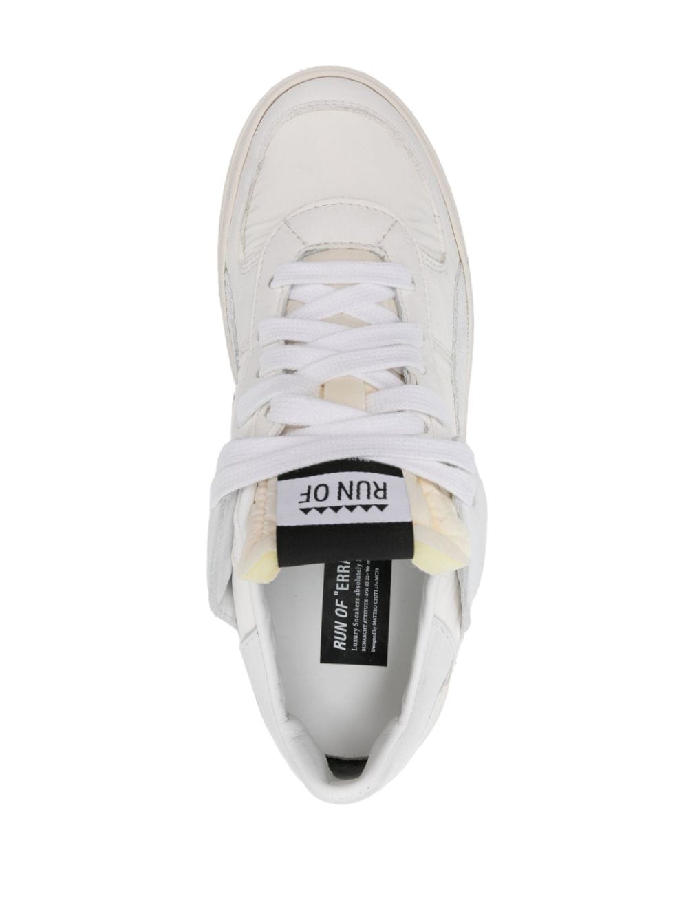 Shop Run Of Tonal Leather Sneakers In White