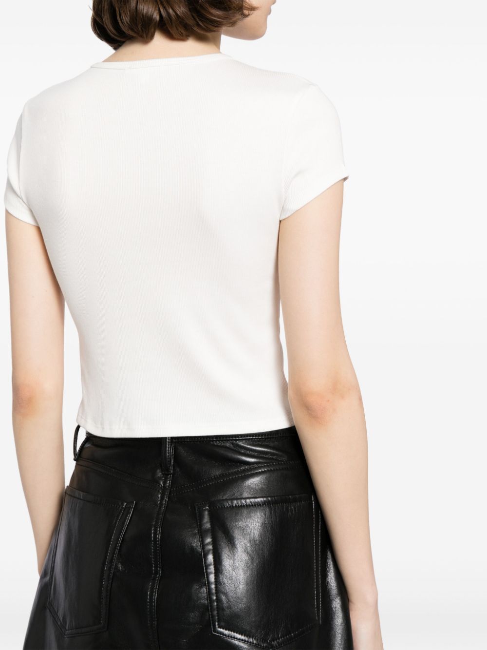 Reformation Muse cropped T-shirt Wit