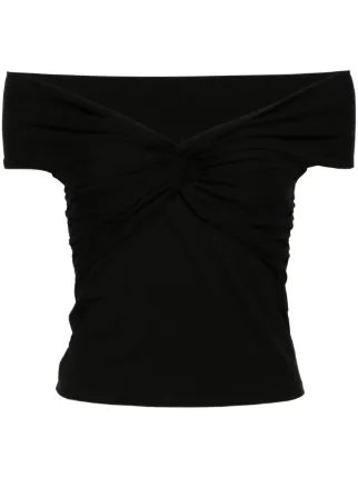 Reformation トップス Reformation Ezlynn off-shoulder Top | Black | FARFETCH