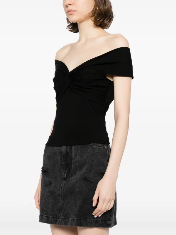 Reformation Ezlynn off-shoulder Top | Black | FARFETCH Reformation Ezlynn off-shoulder Top | Black | FARFETCH