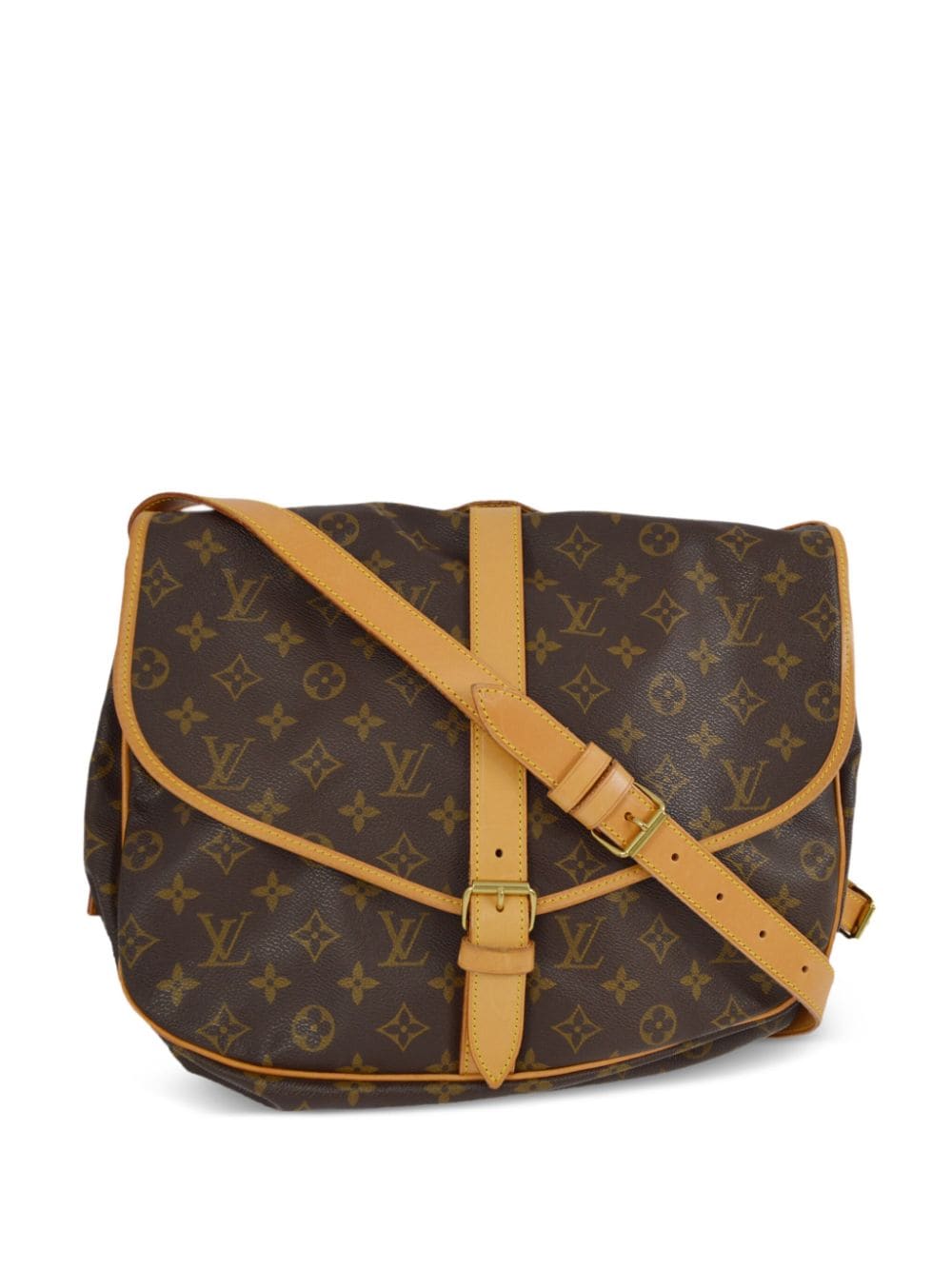 Pre-owned Louis Vuitton Saumur 35 邮差包（1994年典藏款） In Brown